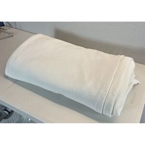 Frette White Cotton King heavyweight Coverlet waffle knit Blanket Italy Luxury